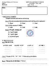 Đề kiểm tra định kỳ cuối học kỳ II môn Toán Lớp 3 - Năm học 2014-2015 - Trường Tiểu học Số 1 Trà Sơn (Có đáp án)